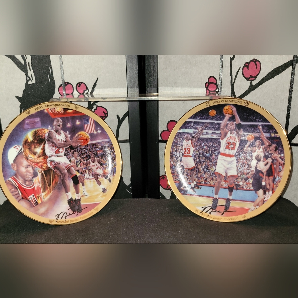 MJ Bulls Championship Basketball Collector Plates 1991-92